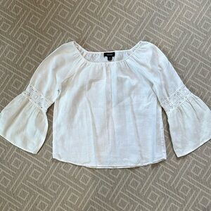 White Linen Karen Kane Blouse